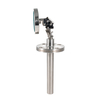 ميزان حرارة صناعي ثنائي المعدن بزاوية قابلة للتعديل مع قرص 316SS Thermowell 100 مم